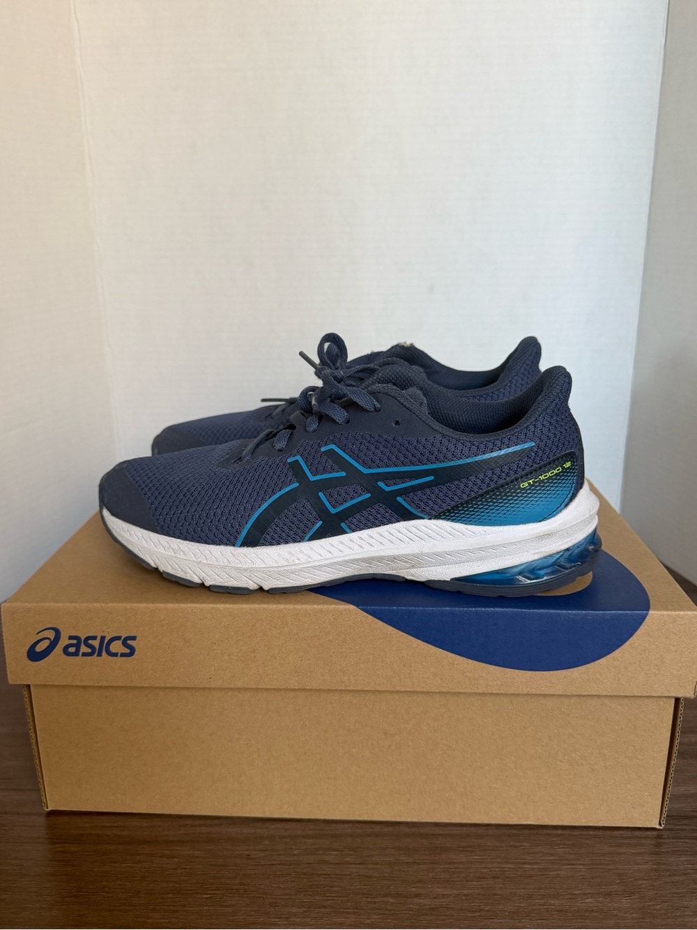 ASICS GT 1000 Kids Navy Blue Athletic Running Shoes Size 4